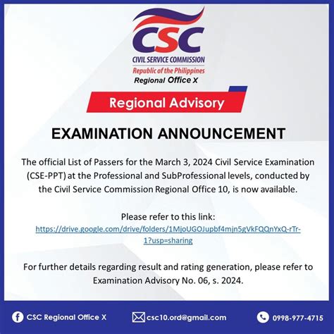 cse ppt passers|Examination Advisory No. 06 s. 2023 .